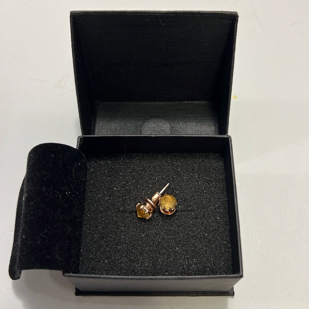 Katie Rowland rose gold & citrine studs